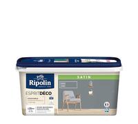 RIPOLIN - Peinture Intérieure Multi-Supports - Murs, Boiseries & Radiateurs - Ultra-Couvrante - Lessivable - Application Facile - Ecolabel - Satin - 2,5L - Gris Zinc