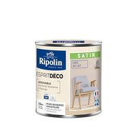 RIPOLIN - Peinture Intérieure Multi-Supports - Murs, Boiseries & Radiateurs - Ultra-Couvrante - Lessivable - Application Facile - Ecolabel - Satin - 0,5L - Café au Lait