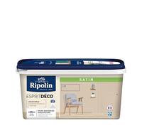 RIPOLIN - Peinture Intérieure Multi-Supports - Murs, Boiseries & Radiateurs - Ultra-Couvrante - Lessivable - Application Facile - Ecolabel - Satin - 2,5L - Lin