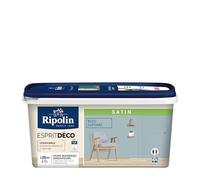 RIPOLIN - Peinture Intérieure Multi-Supports - Murs, Boiseries & Radiateurs - Ultra-Couvrante - Lessivable - Application Facile - Ecolabel - Satin - 2,5L - Bleu Cupcake