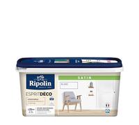 RIPOLIN - Peinture Intérieure Multi-Supports - Murs, Boiseries & Radiateurs - Ultra-Couvrante - Lessivable - Application Facile - Ecolabel - Satin - 2,5L - Blanc