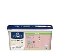 RIPOLIN Peinture Couleur Satin Ultra Couvrante pour Cuisine, Chambre, Salon, Salle, Entrée, Couloir - Rose