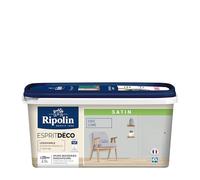RIPOLIN - Peinture Intérieure Multi-Supports - Murs, Boiseries & Radiateurs - Ultra-Couvrante - Lessivable - Application Facile - Ecolabel - Satin - 2,5L - Gris Lome