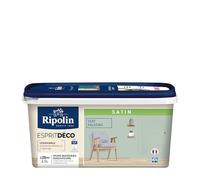 RIPOLIN Peinture Couleur Satin Ultra Couvrante pour Cuisine, Chambre, Salon, Salle, Entrée, Couloir - Vert Palatino