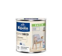 RIPOLIN - Peinture Intérieure Multi-Supports - Murs, Boiseries & Radiateurs - Ultra-Couvrante - Lessivable - Application Facile - Ecolabel - Satin - 0,5L - Blanc Casse