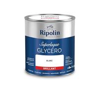 RIPOLIN Peinture Laque Glycéro Intérieure/Extérieure Brillant Blanc 0,5 L | Tendu, Résistance Accrue, Très Lessivable, Résistance aux Taches, Finition Brillante, Intérieur/Extérieur, Brillant