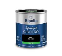 RIPOLIN Peinture Laque Glycéro Intérieure/Extérieure Noir Ral 9005 0,5 L | Tendu, Résistance Accrue, Très Lessivable, Résistance aux Taches, Finition Satin, Intérieur/Extérieur, Satin