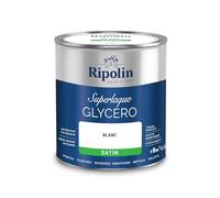 RIPOLIN Peinture Laque Glycéro Intérieure/Extérieure Satin Blanc 0,5 L | Tendu, Résistance Accrue, Très Lessivable, Résistance aux Taches, Finition Satin, Intérieur/Extérieur, Satin