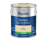 RIPOLIN Peinture Laque Glycéro Intérieure/Extérieure Satin Lin Ral 1015 2 L | Tendu, Résistance Accrue, Très Lessivable, Résistance aux Taches, Finition Satin, Intérieur/Extérieur, Satin