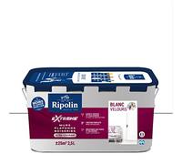 RIPOLIN - Peinture Monocouche pour Murs, Boiseries & Radiateurs - Intérieur - Finition Parfaite - Haute Résistance aux Chocs & Salissures - Lessivable - Velours - 2,5L - Blanc