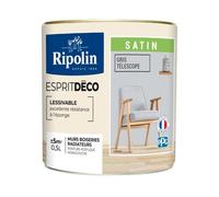 RIPOLIN Peinture Intérieure Multi-Supports Lessivable Gris Telescope 0,5 L | Peinture Multi-Supports, Ultra-Couvrante et Lessivable, Séchage Rapide, Fabrication Francaise, Excellence Depuis 1888