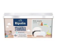 RIPOLIN Peinture murale spéciale chambre d'enfants - Gris souris satin - 2,5 L