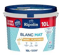 Ripolin peinture murs et plafonds blanc mat - 10 L