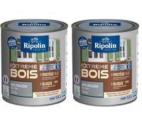 RIPOLIN Peinture pour Bois Intérieur/Extérieur Gris Bouleau Ral 7040 0,5 L (Lot de 2)