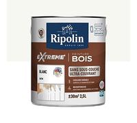 Ripolin Peinture bois Protection Extrême – Sans sous-couche Satin Blanc 2,5 L Intérieur/Extérieur