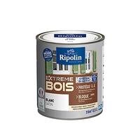 RIPOLIN - Peinture pour Bois Intérieur/Extérieur - Sans Sous-couche Ultra-couvrant - Résiste aux Intempéries, UV et Chocs - Protège et Magnifie - Lessivable - Satin - 0,5L - Blanc