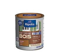 RIPOLIN - Peinture pour Bois Intérieur/Extérieur - Sans Sous-couche Ultra-couvrant - Résiste aux Intempéries, UV et Chocs - Protège et Magnifie - Lessivable - Satin - 0,5L - Ton Bois