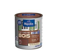 RIPOLIN - Peinture pour Bois Intérieur/Extérieur - Sans Sous-couche Ultra-couvrant - Résiste aux Intempéries, UV et Chocs - Protège et Magnifie - Lessivable - Satin - 0,5L - Teck