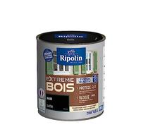 RIPOLIN - Peinture pour Bois Intérieur/Extérieur - Sans Sous-couche Ultra-couvrant - Résiste aux Intempéries, UV et Chocs - Protège et Magnifie - Lessivable - Satin - 0,5L - Noir