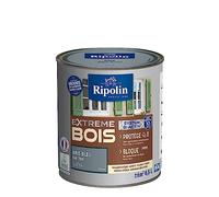 RIPOLIN - Peinture pour Bois Intérieur/Extérieur - Sans Sous-couche Ultra-couvrant - Résiste aux Intempéries, UV et Chocs - Protège et Magnifie - Lessivable - Satin - 0,5L - Gris Bleu