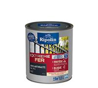 RIPOLIN - Peinture pour Fer Extérieur - Glycéro Antirouille - Sous-couche intégrée - Application directe sur Rouille - Résistante aux Intempéries, UV et Chocs - Mat - 0,5L - Gris Anthracite RAL 7016