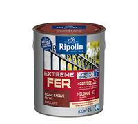 RIPOLIN Peinture pour Fer Extérieur Brillant Rouge Basque Ral 3004 2 L | Peinture pour Fer Extérieur, Haute Protection, Extérieur, Brillant