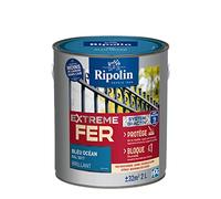 RIPOLIN Peinture pour Fer Extérieur Glycéro Antirouille Bleu Ocean 2 L