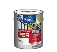 Ripolin Peinture pour fer extérieur Glycéro antirouille Sous-couche intégrée 2L Blanc Brillant