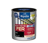RIPOLIN Peinture pour Fer Extérieur Glycéro Antirouille Brillant Noir 2 L | Peinture pour Fer Extérieur, Haute Protection, Extérieur, Brillant