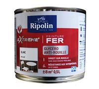 RIPOLIN Peinture pour Fer Extérieur Glycéro Antirouille Gris Clair 0,5 L | Peinture pour Fer Extérieur, Haute Protection, Extérieur, Brillant