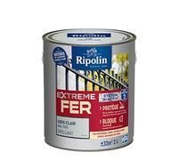 Ripolin Peinture pour fer extérieur Glycéro antirouille brillant 2L Gris clair RAL 7035
