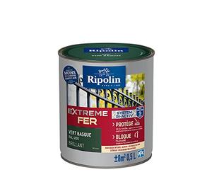 RIPOLIN Peinture pour Fer Extérieur Glycéro Antirouille Vert Basque 0,5 L | Peinture pour Fer Extérieur, Haute Protection, Extérieur, Brillant