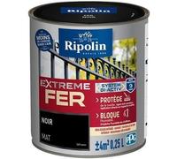 RIPOLIN Peinture pour Fer Extérieur - Noir Mat, 0,25L