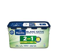 RIPOLIN - Peinture pour Murs & Plafonds Extrême - Sous-Couche Intégrée - Blanc Satin - 2,5 Litres 397892