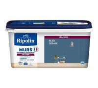 RIPOLIN Peinture Velours Couleur pour Murs, Bois, Radiateurs - Bleu Seram - 2.5 L