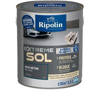 RIPOLIN - Peinture Sol Intérieur & Extérieur Extrême - Haute Résistance - Gris Béton RAL7015-2,5 Litres
