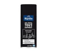 RIPOLIN, Solution Vélo, Aérosol Peinture, Finition Mate, Format Spray pour une application rapide, Ne coule pas, Riche en pigment, Résiste aux UV et conditions extérieures - Piste Noire - 400 ml