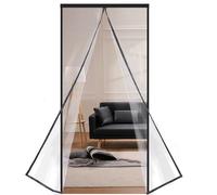 Risareyi Magnétique Rideau de Porte Isolation Thermique, 90x200cm, Noir | Transparent EVA Coupe-vent Imperméable Rideau Thermique Isolant Anti Froid et Chaleur, Fermeture Automatique, Sans Percage