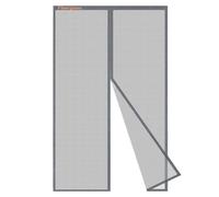 Risareyi Moustiquaire Porte Fenetre 120x240cm, en Fibre de Verre Gris Moustiquaire Aimantée Sans Perçage Avec Bande Adhésive, Rideau Magnétique pour Balcon, Fermeture Automatique