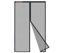 Risareyi Moustiquaire Porte Fenetre 95x190cm, en Fibre de Verre Noir Moustiquaire Aimantée Sans Perçage Avec Bande Adhésive, Rideau Magnétique pour Balcon, Fermeture Automatique