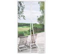 Risareyi Moustiquaire Porte Fenetre Magnetique 180x205cm, Blanc Respirantes | Filet Ultra Fine, Rideau Moustiquaire Aimantée Anti-moustiques pour Balcon, Fermeture Automatique, avec Bande Adhésive