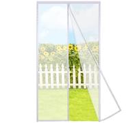 Risareyi Moustiquaire Porte Fenetre Magnetique Résistant 70x200cm, Blanc | Filet Renforcée, Moustiquaire Aimantée, Anti-moustiques, Fermeture Automatique, Sans Percage, 4cm Bande Adhésive Supérieur