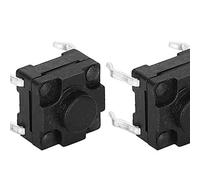 Risegun Lot de 100 micro-interrupteurs tactiles à bouton-poussoir 6 x 6 x 5 mm - Étanche - Patch tactile lumineux 6 x 6 x 5 mm