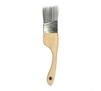 RiseNova Brosse métallique coudée 32 x 5 cm avec manche en bois et poils | Manche en bois de hêtre, fibres PET denses, virole antirouille, pour murs, coins, dépoussiérage, nettoyage