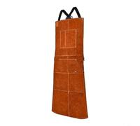 RiseNova Tablier de soudure en cuir résistant à la chaleur 106,7 cm avec 6 | Cuir de vache épais fendu, protection jusqu'au genou, 6 poches à outils, pour soudure, barbecue, travail du bois, jardinage