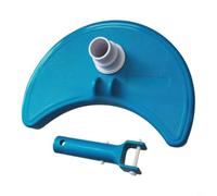 RiseNova Tête d'aspirateur demi-lune pour piscine à poils doux pour | Plastique PP et poils en PVC souple, raccord de tuyau standard, léger 300 g, pour enlever les débris ci-dessus