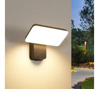 Riserva Applique Murale Extérieur Noir, 16W Lampe Murale Exterieur LED Moderne, IP65 350° Pivoter Luminaire Mural Industriel Aluminium pour Cour, Jardin, Terrasse, Villa, Véranda, 3000K Blanc Chaud