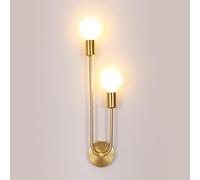 Riserva Applique Murale Interieur, E27 Lampe Murale Industrielle Vintage, Spot Mural Fer Rétro 2 Lumières Pour Chambre, Salon, Couloir, Porche, Balcon(Or, Sans Ampoule)