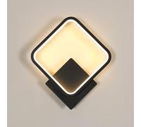 Riserva Applique Murale Intérieure 17W, Carré, Noir, 3000K Blanc Chaud