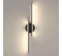 Riserva Applique Murale Intérieure, 24W Lampe Murale Noire LED, 4500K Blanc Neutre, Aluminium Luminaire Mural Linéaire pour Chambre, Salon, Hôtel, Escalier, Couloir, 60cm